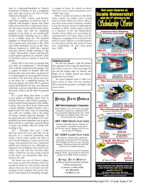 US $5.95 • Can $7.95 - O Scale Trains Magazine Online