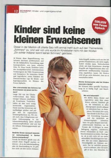 Ãrzte exklusiv: "Kinder sind keine kleinen Erwachsenen"