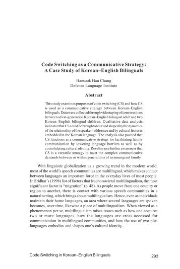 Code Switching as a Communicative Strategy: A Case Study of ...