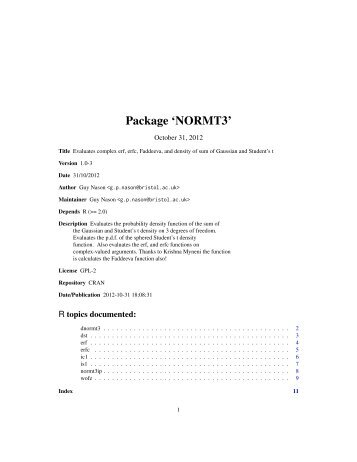 Package 'NORMT3' - open source solution for an Internet free ...