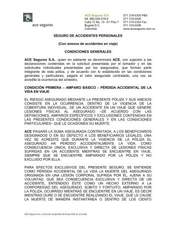 POLIZA DE ACCIDENTES PERSONALES - ACE Group