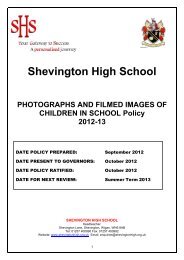 Shevington High School PHOTOGRAPHS AND FILMED IMAGES ...