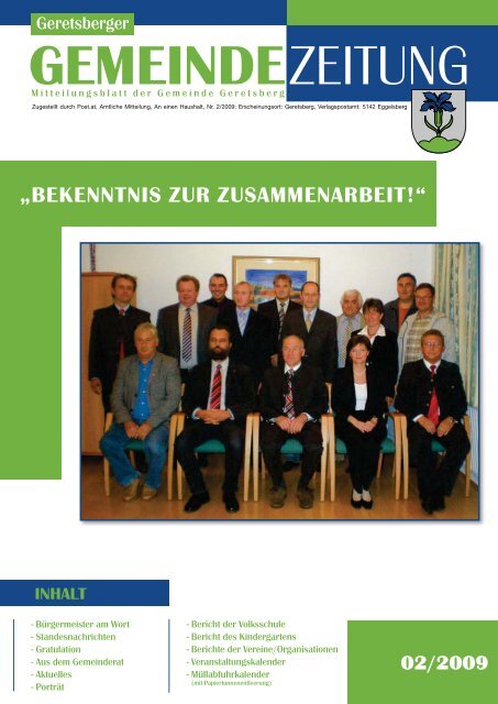 Gemeindezeitung 2/2009 - Geretsberg