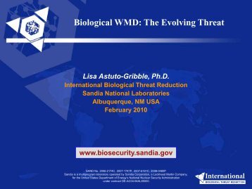 Biological WMD - Sandia National Laboratories