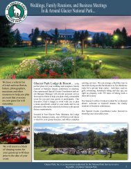 Weddings, Family Reunions, and Business ... - Glacier Park Inc.