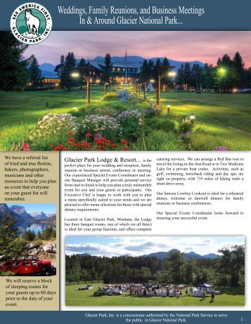 Weddings, Family Reunions, and Business ... - Glacier Park Inc.