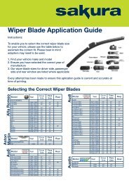 Wiper Blade Application Guide Selecting the Correct ... - Saxon Brands