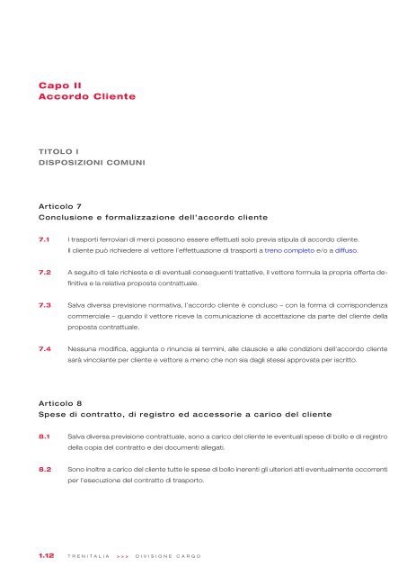 per il Trasporto delle Merci per Ferrovia - Ferrovie dello Stato Italiane