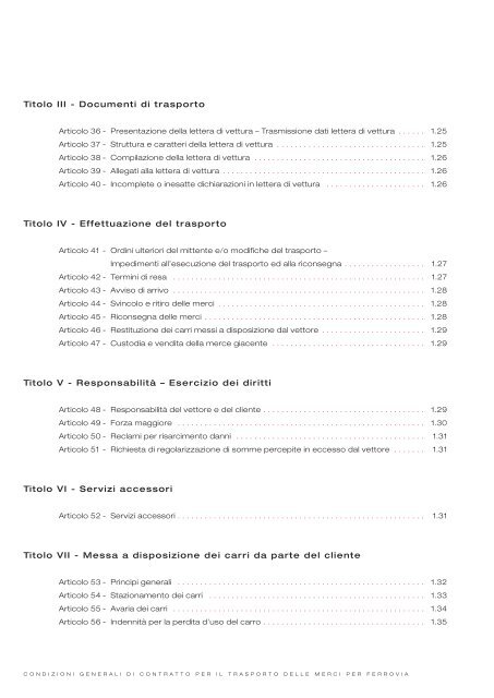 per il Trasporto delle Merci per Ferrovia - Ferrovie dello Stato Italiane