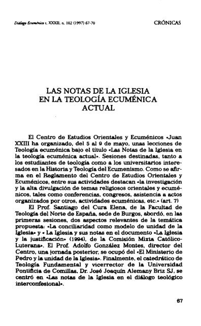 LAS NOTAS DE LA IGLESIA EN LA TEOLOGÃƒÂ­A ... - DSpace CEU