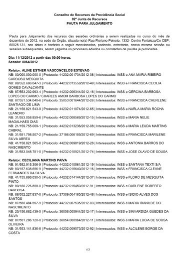 Pauta de julgamento nÂº 064 e 065 eRecursos - MinistÃ©rio da ...