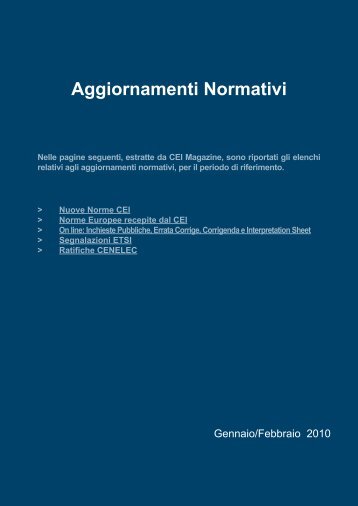 Aggiornamenti Normativi - CEI