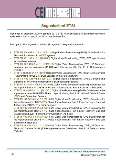 Aggiornamenti Normativi - CEI