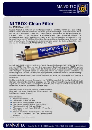 NITROX-Clean Filter - MaVoTec