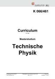 Curriculum Master Technische Physik - JKU