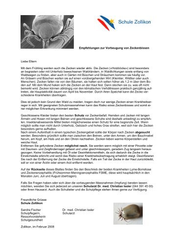 Infoblatt Zecken (PDF) - Schule Zollikon