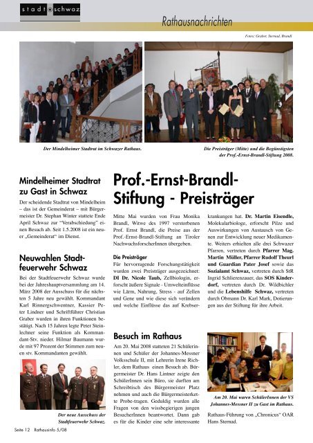 Rathausinfo Ausgabe Juni 2008 - Schwaz