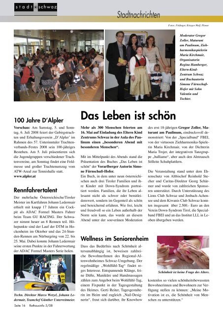 Rathausinfo Ausgabe Juni 2008 - Schwaz