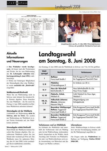 Rathausinfo Ausgabe Juni 2008 - Schwaz