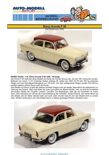 Simca Aronde P 60 - Auto-Modell-Report