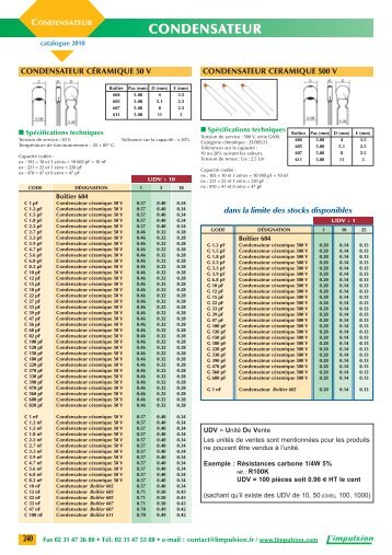 CONDENSATEUR - L'IMPULSION composants ÃƒÂ©lectroniques