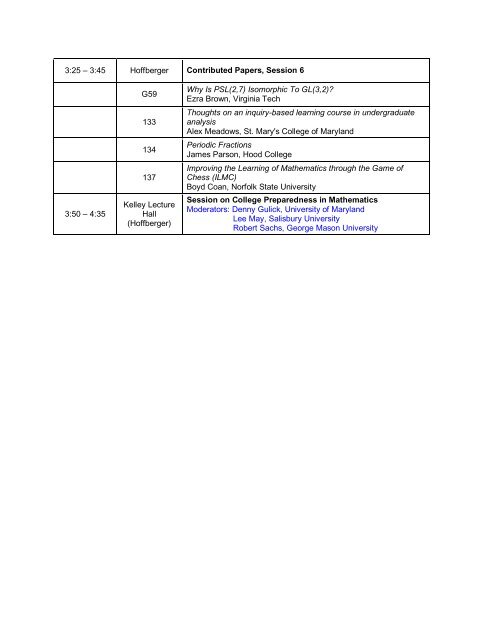 Meeting Schedule - Sections