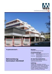Projektdatenblatt Betonsanierung Gymnasium Höchstadt - Mauss