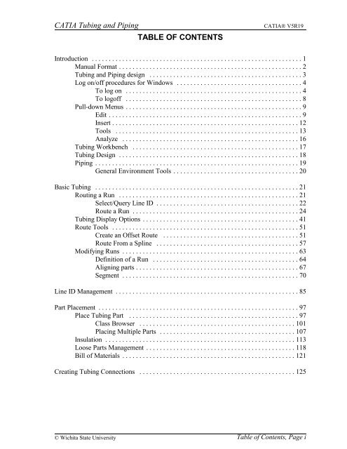 CATIA Tubing and Piping - NIAR CAD CAM Center