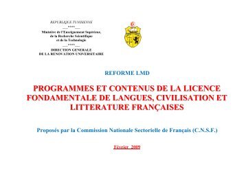 programmes et contenus de la licence fondamentale de langues ...
