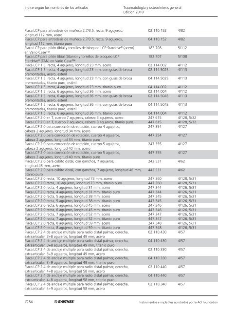 TraumatologÃ­a y osteosÃ­ntesis general EdiciÃ³n 2010 ... - Synthes