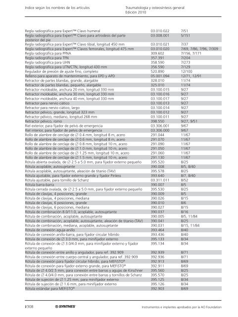 TraumatologÃ­a y osteosÃ­ntesis general EdiciÃ³n 2010 ... - Synthes