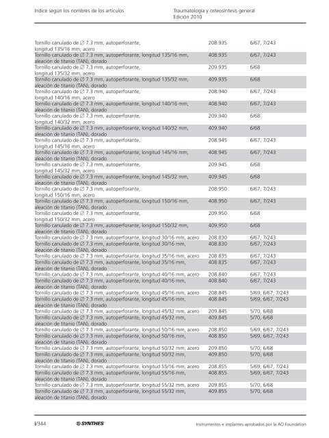 TraumatologÃ­a y osteosÃ­ntesis general EdiciÃ³n 2010 ... - Synthes