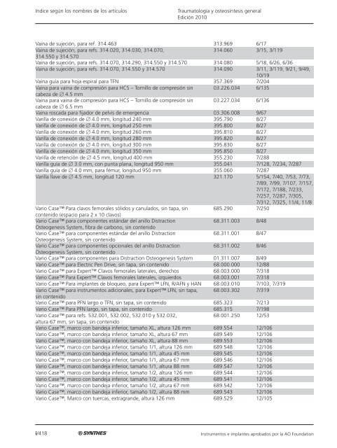 TraumatologÃ­a y osteosÃ­ntesis general EdiciÃ³n 2010 ... - Synthes