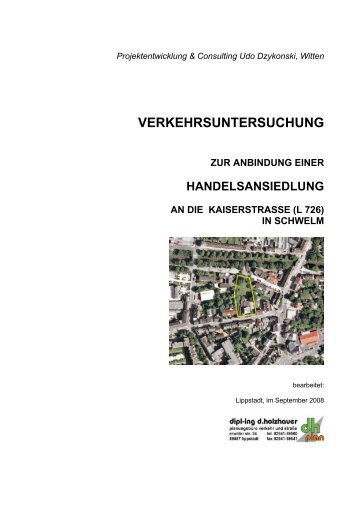 VERKEHRSUNTERSUCHUNG ZUR ANBINDUNG ... - Schwelm