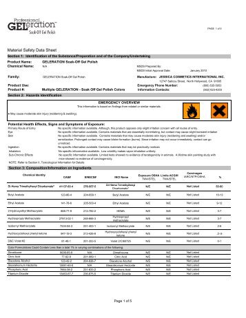 MSDS Gelish Soak Off Gel Polish-Jessica - ProfessionalBeautyMails