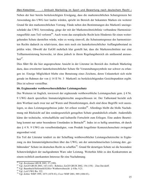 Ambush Marketing im Sport und Bewertung nach ... - sportrecht.org