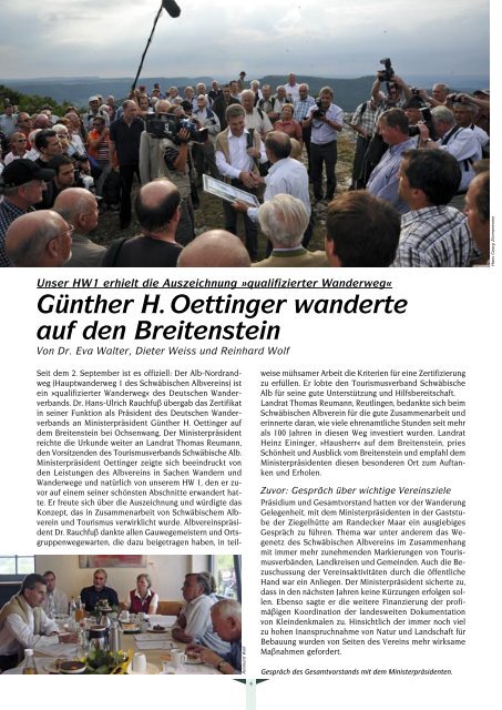 Blätter des Schwäbischen Albvereins Ausgabe 6/2009