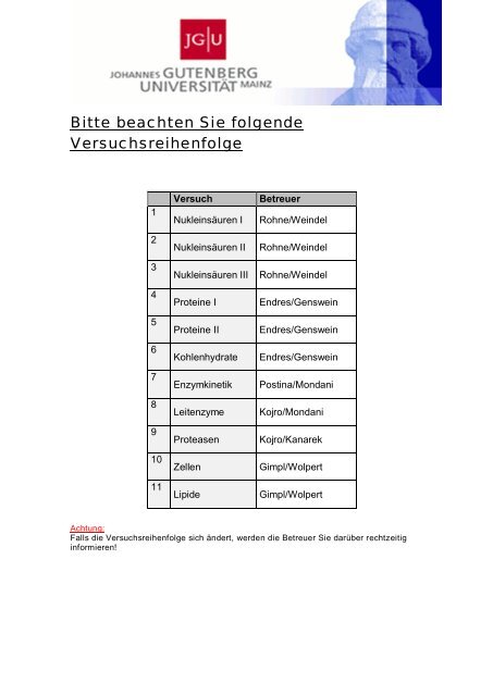 GP-Skript für WS 2013/2014 (pdf) - in der Biochemie