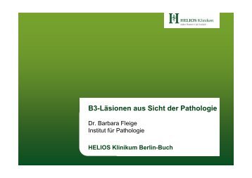 HELIOS Klinikum Berlin-Buch B3-LÃ¤sionen aus Sicht der Pathologie