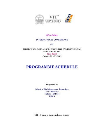 Program Schedule - VIT University