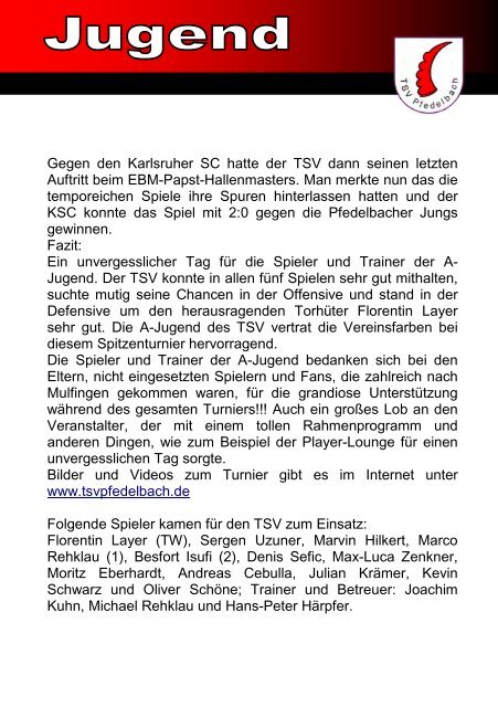 8. Heft gegen TSV Eutendorf 10.03.2013 - TSV Pfedelbach