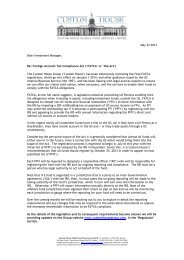 FATCA Letter - Custom House