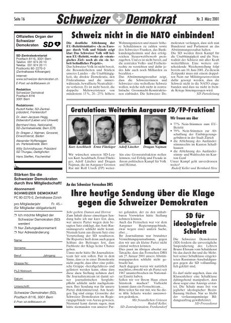 JSD - Schweizer Demokraten SD