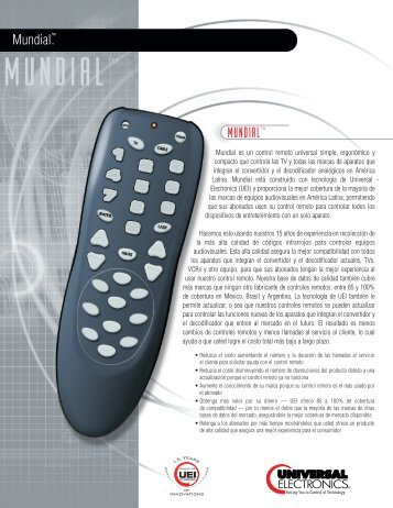 UEI-2490 Mundial Sp.FIN - Universal Electronics Remote Control ...