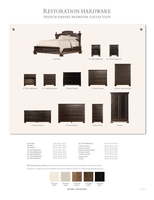 FRENCH EMPIRE BEDROOM COLLECTION - Restoration Hardware