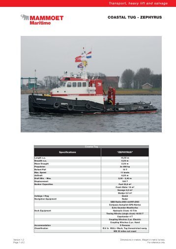 COASTAL TUG - ZEPHYRUS - Mammoet BV