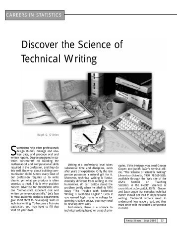 "Discover the Science of Technical Writing", Amstat News #291