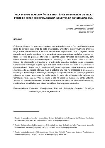 Processo de elaboraÃ§Ã£o de estratÃ©gias em empresas de mÃ©dio ...