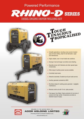 RHINO D Series - Ador Welding Ltd