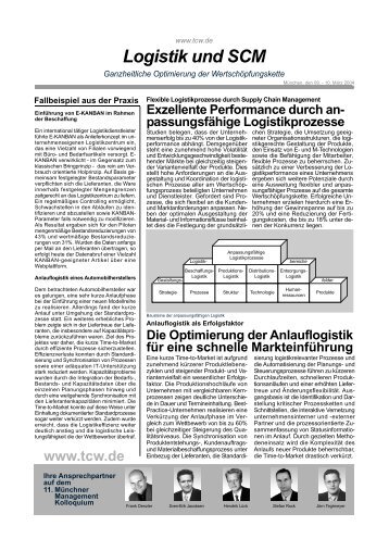 Logistik und SCM, Handout zum 11. MMK - 21. MÃ¼nchner ...